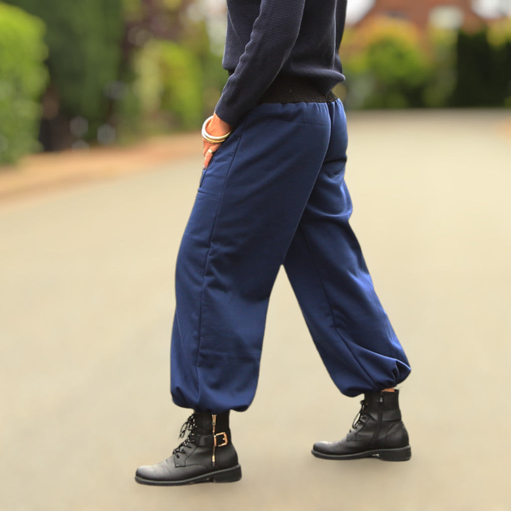 Pantalon polaire bleu chaud