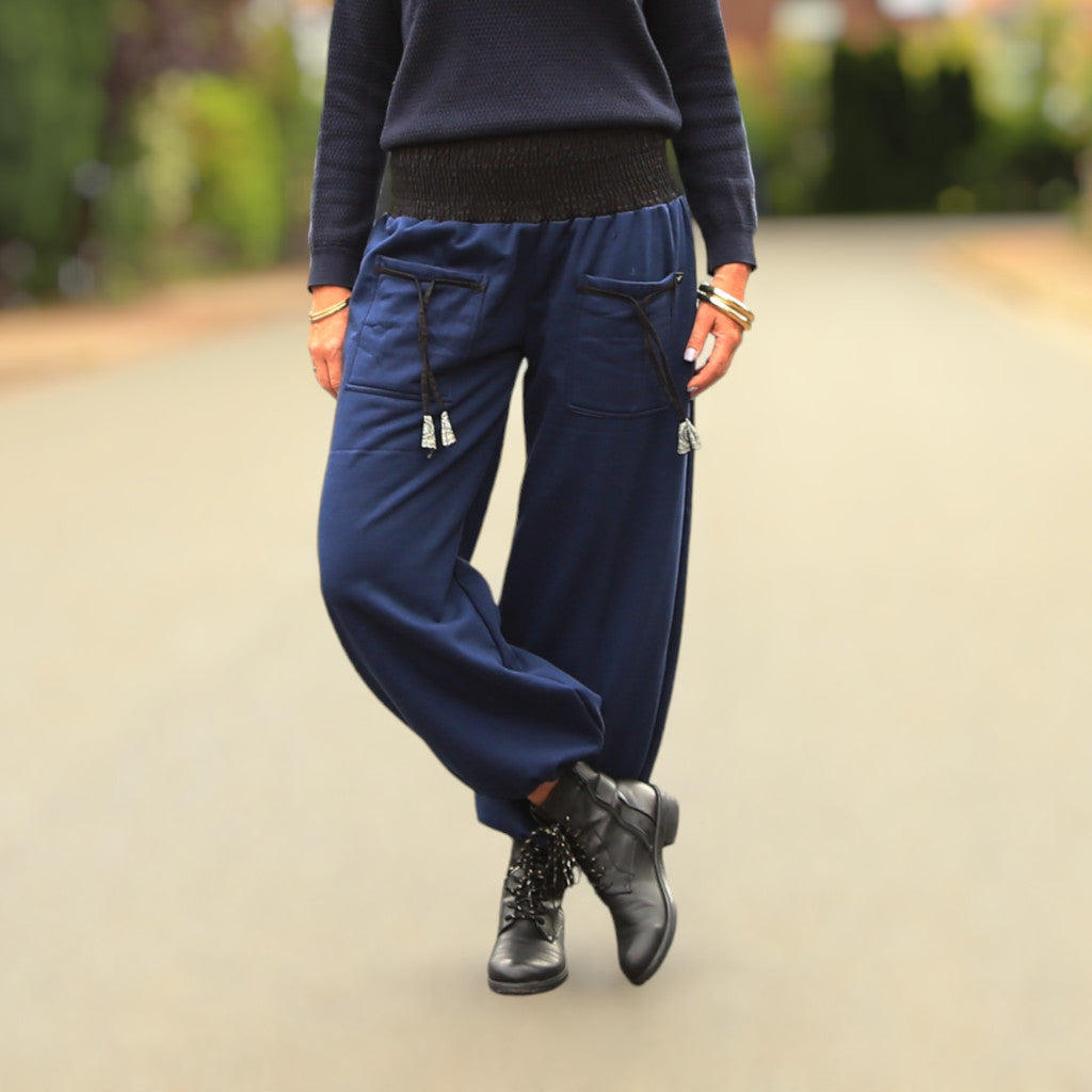 Pantalon polaire bleu chaud