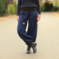 Pantalon polaire bleu chaud