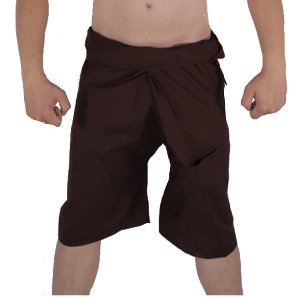 Kurze Fischerhose Wickelhose braun Hose männer