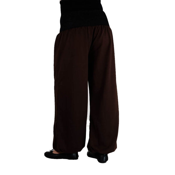 Pantalon chaud en polaire marron